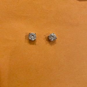 Faux diamond stud post earrings